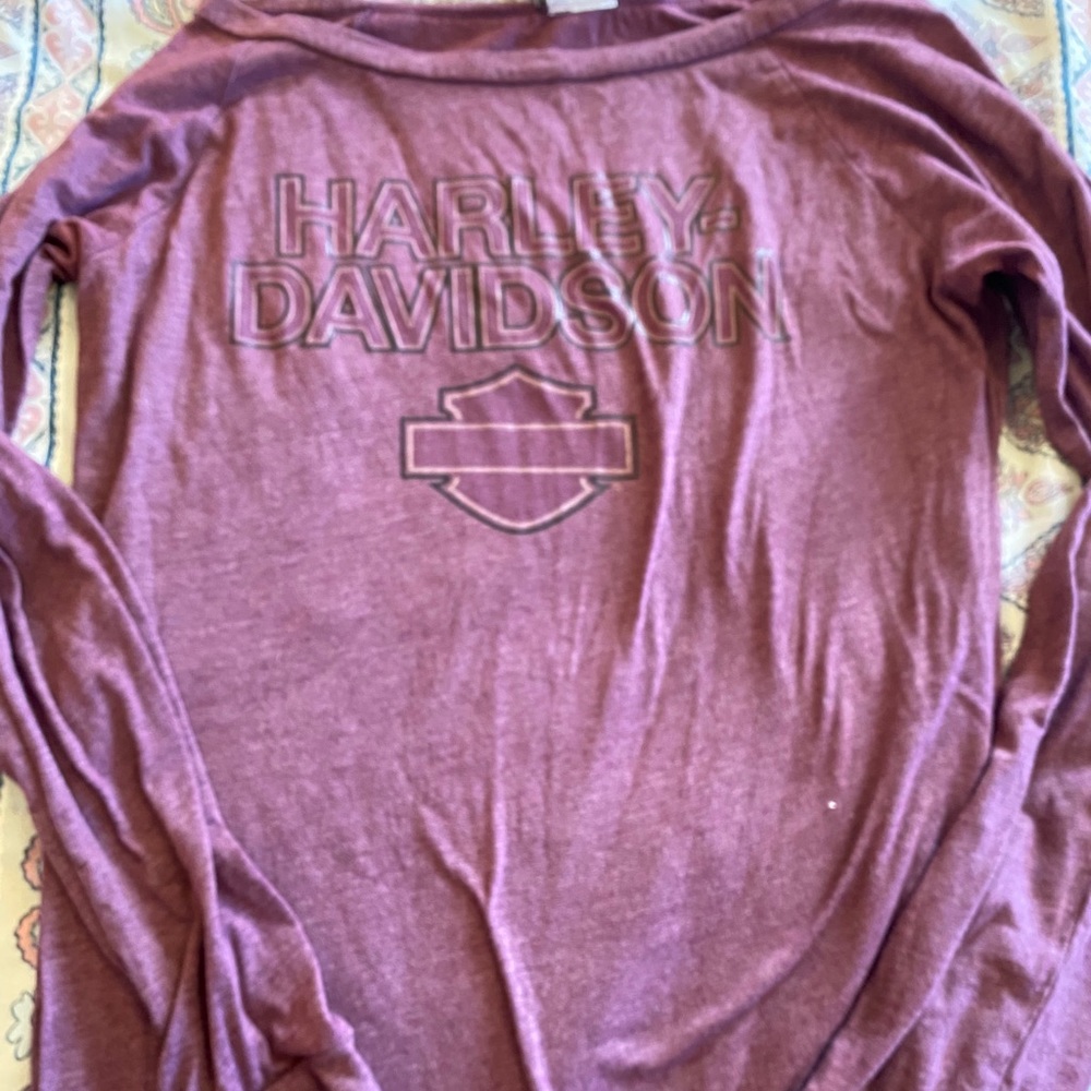 Harley Davidson boat neck long sleeve shirt